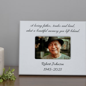 Dad Memorial Picture Frame | Dad Tribute Picture Frame | Custom Father Memorial Picture Frame | Loss of Father Sympathy Condolence Gift