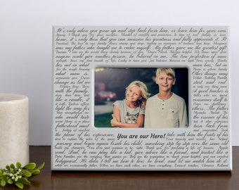 You are our Hero! Dad gift from the kids | Personalized Dad picture frame | Dad Quote Frame | Family to Dad gift | Dad that has everything