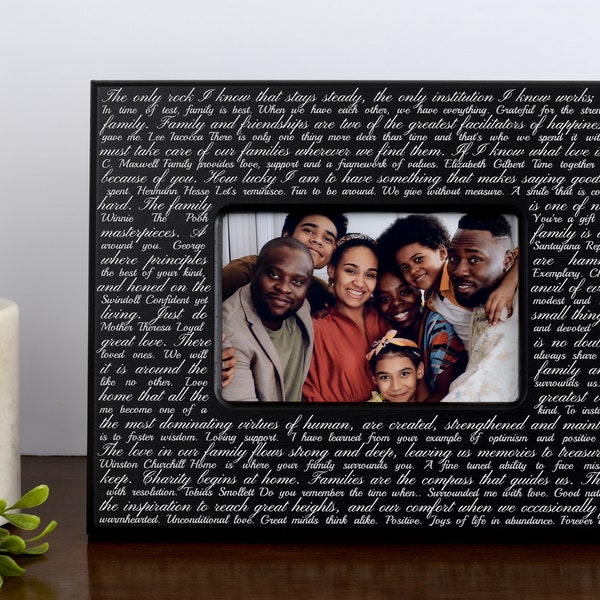 Family Gift | Family Picture Frame | Quotes n kind words about Family surround your photo, gift for Parents | Housewarming, New house gift