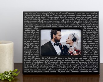 Love Quote Anniversary Frame | Gift for Married Couple | Personalized Marriage Picture Frame | Love gift for Her | 5th year Anniversary