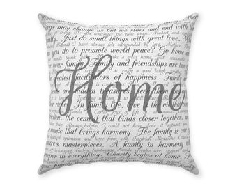 Home Together Personalizable Pillow 18"X 18" White