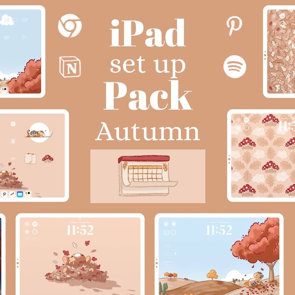 Autumn iPad Set Up Pack - 150+ widget covers - 500+ icons - 9 wallpapers