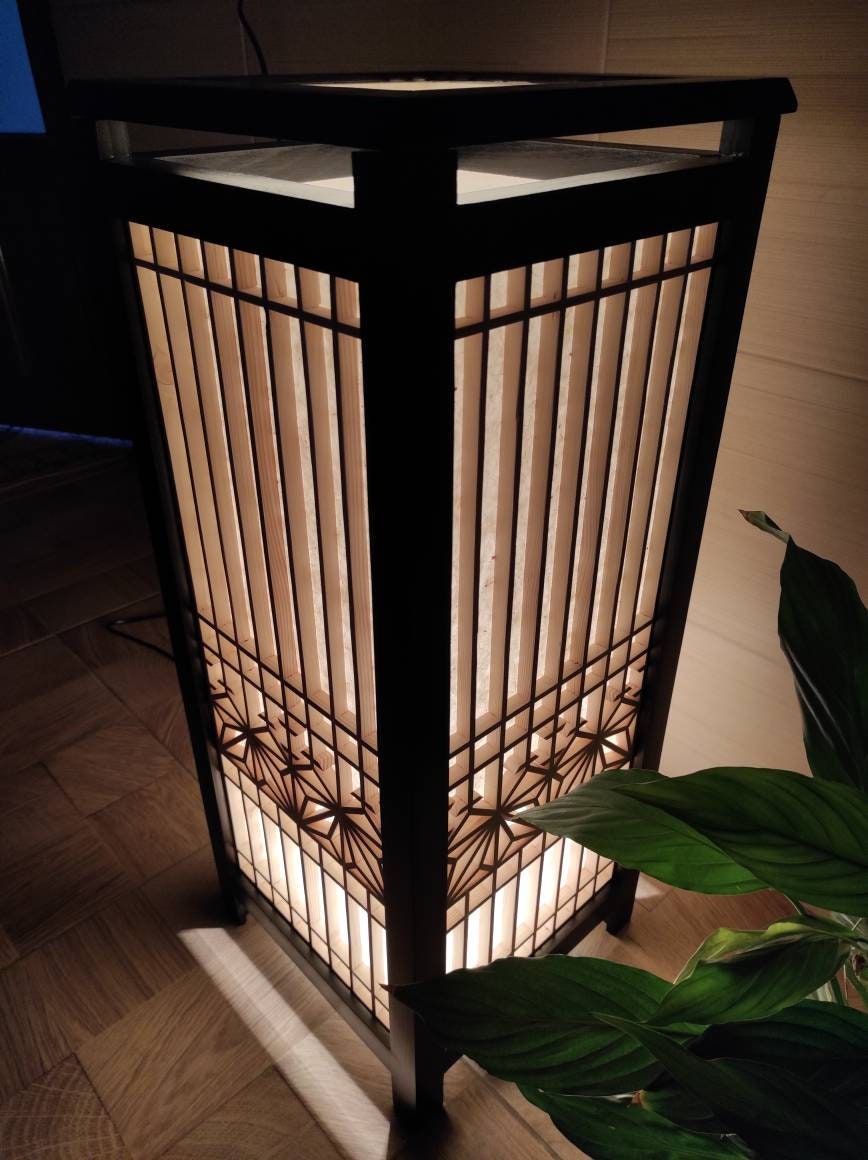 Japanese Floor Lamp/ Kumiko Lamp/andon Lamp Etsy