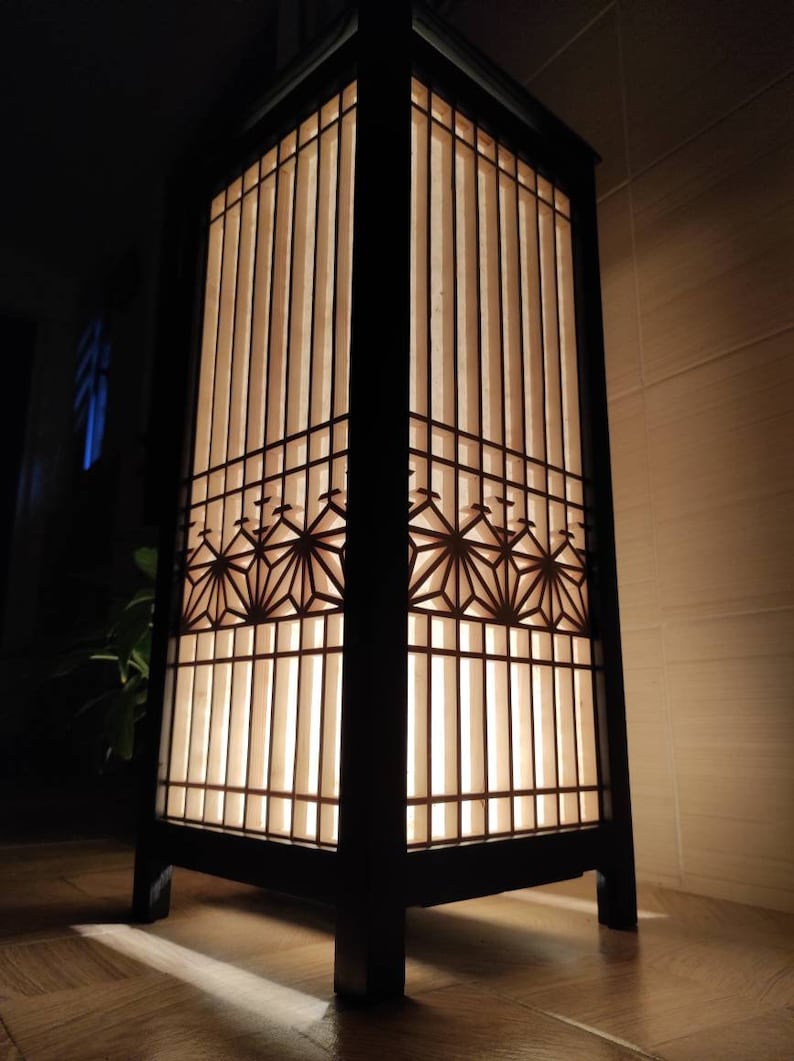 Japanese Floor Lamp/ Kumiko Lamp/andon Lamp Etsy