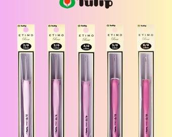 Tulip Etimo Rose Crochet Hook, Pink Ergonomic Soft Cushion Grip in 11 Sizes