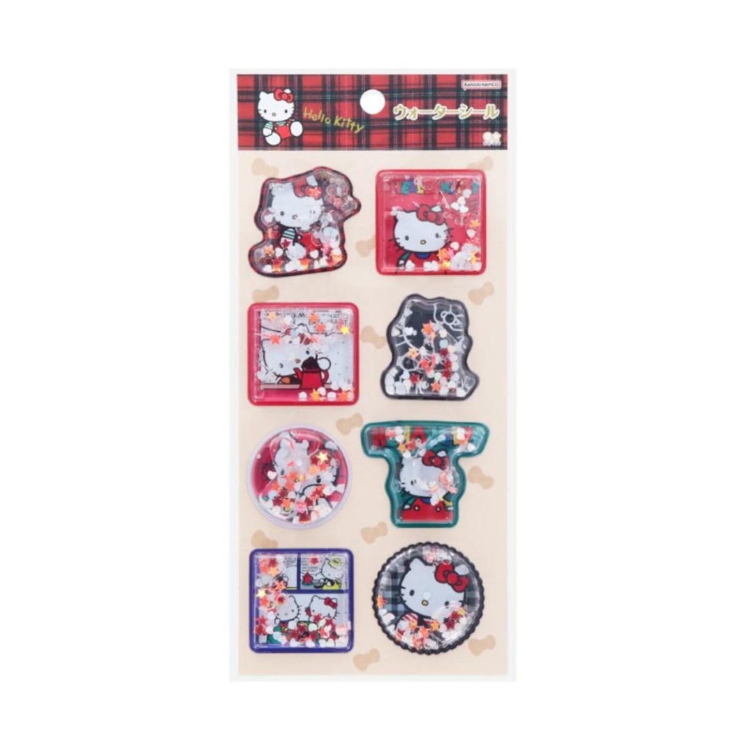Hello Kitty Moving Sticker Hello Kitty Water Glitter Stickers - Moving Sparkle Check Design - Etsy