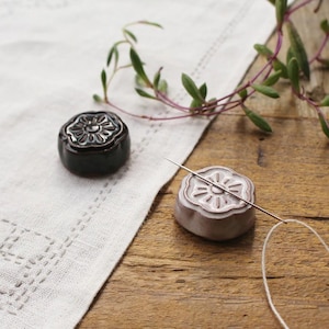 Cohana Japan Awaji Kawara Magnetic Needle Rest - Handcrafted Japanese Ceramic Sewing Tool