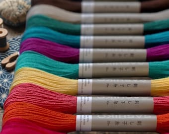 Olympus Sashiko Thread - Solid Color Needlework | 100% Cotton | 20M, 40 Shades, Made In Japan