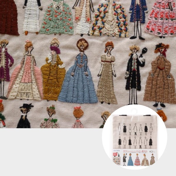 100 Ladies Nee-san Embroidery Kit by Cosmo Lecien: Kyoto motifs Mini Tote Bag