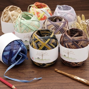 Hamanaka Eco Andaria Kasuri-Zome Variegated Crochet Yarn | Rayon | Summer Bags, Hats | Made In Japan