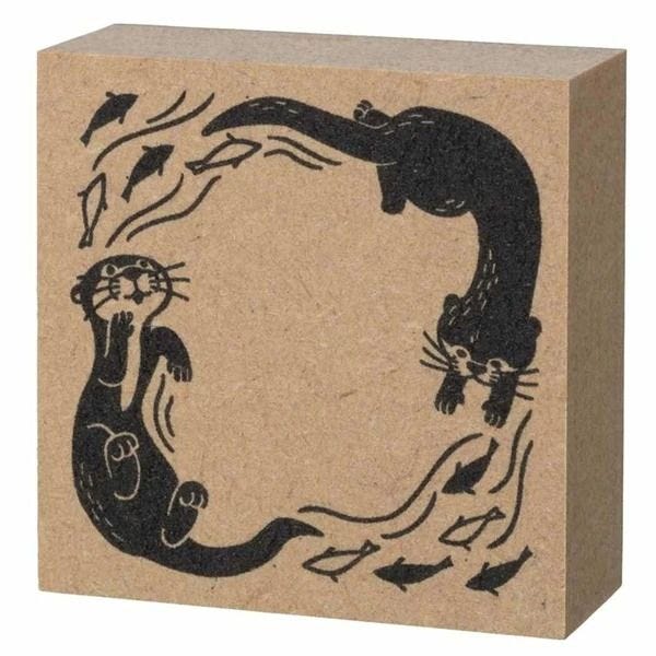Japanese Wooden Stamp: Otter Design, Hand Carved