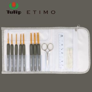 PRE ORDER Tulip Etimo Classic Royal Black Crochet Hook Set with storage case