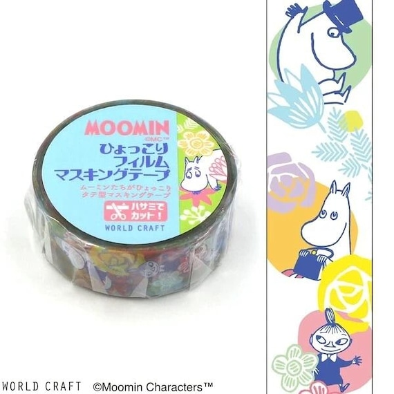 Moomin Clear Film PET Washi Masking Tape, Flower White