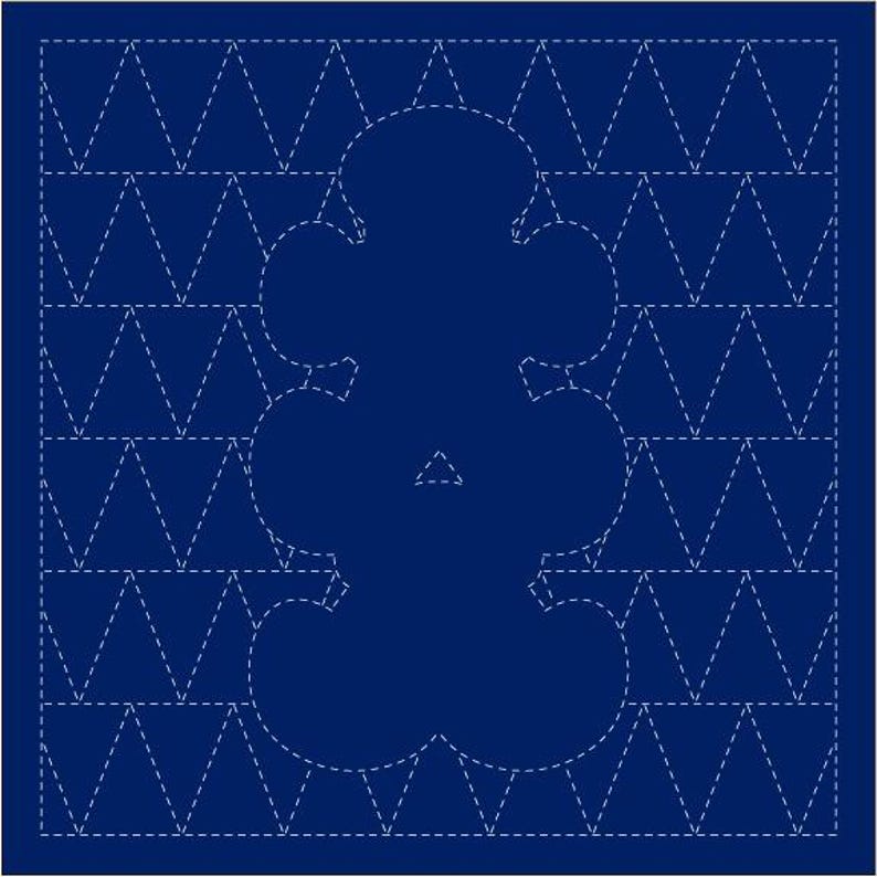 Daruma Sashiko Sampler Fabric, Navy Dish Cloth With Oiri & Sankaku ...