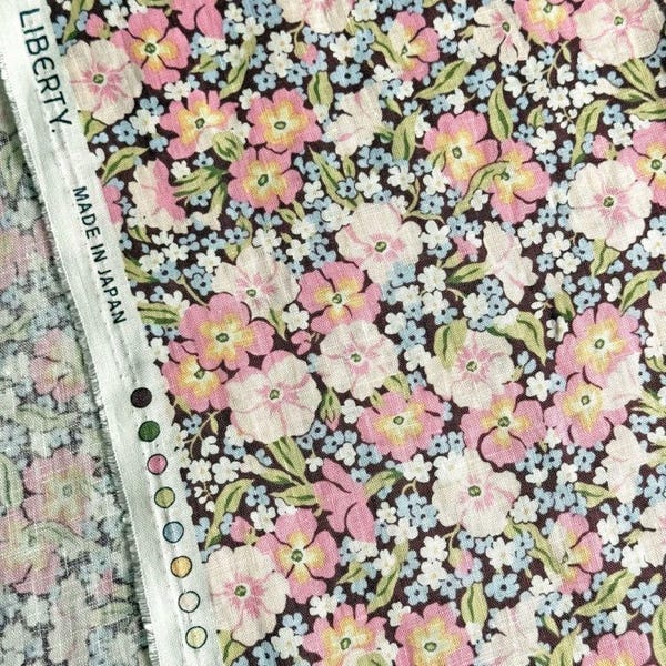 Liberty Japan Fabric, Japanese Limited Flanders Linen, Gabriella Gisou, Pink