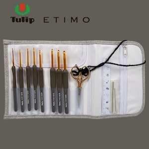 PRE ORDER Tulip Etimo Classic Royal Black Crochet Hook Set with storage case - Golden Scissors