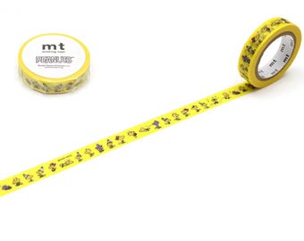 mt x Peanuts Snoopy, Woodstock in Yellow, Japanese Masking 10mm Washi Tape