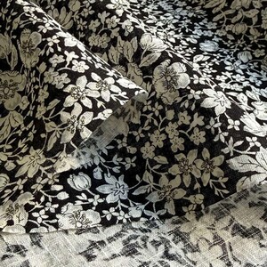 Tela Liberty Japan, lino de Flandes de edición limitada japonesa, Lizzy, negro