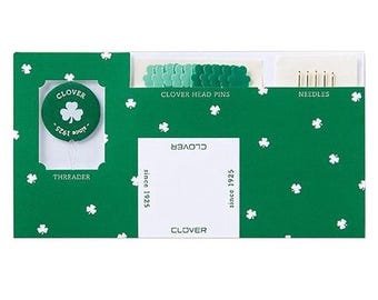 Clover Motif Series, Sewing Needle and Pins Set with Signature Green Threader