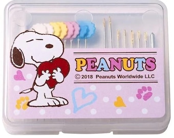 Snoopy Needle Set: Embroidery and Sewing Needles in Plastic Case