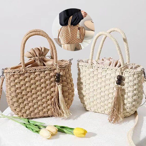 Studded Straw Purse main image 1