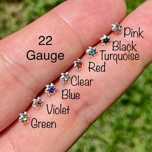 Winzige Farbige Spirale Kubik Zirkonia Silber Nase Pin Nasenring Nasenstecker Nasenknochen Diamant Zierlich Minimalist super klein 4mm 22G