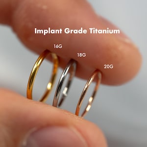 20G 18G 16G 14G Clicker Hoop Earring Septum Nose Ring Silver Gold Rose Gold Cartilage Tragus Helix Daith Piercing Seamless Titanium
