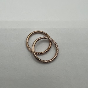 16G 18G Gevlochten Twisted Rose Gold Clicker Hoop Earring Septum Ring Neus Kraakbeen Helix Daith Piercing Naadloos Scharnierende Segment