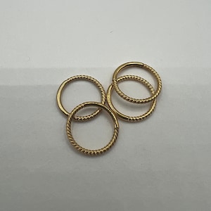 16G 18G Braided Twisted Gold Clicker Hoop Earring Septum Ring Nose Cartilage Helix Daith Piercing Seamless Hinged Segment Surgical Steel