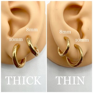 18G Huggie Hoops Clicker Hoop Earring Septum Ring Nose Cartilage Helix Daith Piercing Hinged Segment 316L Surgical Steel