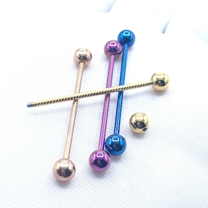 14G Industrial Barbell Industrial Piercing 35mm 316L Surgical Steel Scaffold Earring Ear Cartilage Tongue Rings Piercing