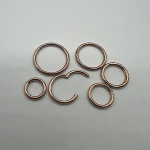 14G 16G 18G 20G Rose Gold Clicker Hoop Ohrring Septum Ring Nase Knorpel Helix Daith Piercing Nahtlose Gelenk Segment 316L Chirurgenstahl