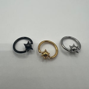 14G 12mm Captive Bead Hoop Earring Septum Ring Spiked Ball Nose Cartilage Helix Daith Piercing Tragus Lip Ring 316L Surgical Steel