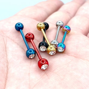 Diamante tongue bars best sale