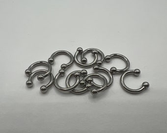 14G 16G 18G 20G Anello setto a ferro di cavallo 3mm Estremità sferiche Anello naso Acciaio chirurgico Anello sopracciglio Orecchino piercing cartilagine Bilanciere curvo