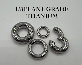 00G/0G/2G/4G/6G/8G/10G/12G Silver Implant Grade Titanium Large Gauge Hinged Clicker Segment Ring Seamless Hoops New Advanced Secure Clickers