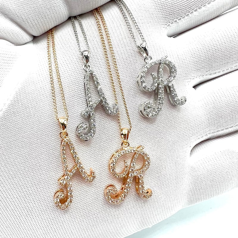 Script Initial T Necklace - Etsy