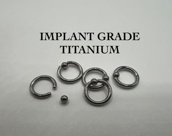 14G 16G 18G 20G Captive Bead Hoop Earring Septum Ring Implant Grade Titanium Solid Ball Nose Cartilage Helix Daith Piercing Tragus Lip Ring