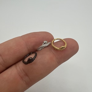 16G Snake Clicker Hoop Earring Septum Ring Nose Cartilage Helix Daith Piercing Seamless Hinged Segment 316L Surgical Steel
