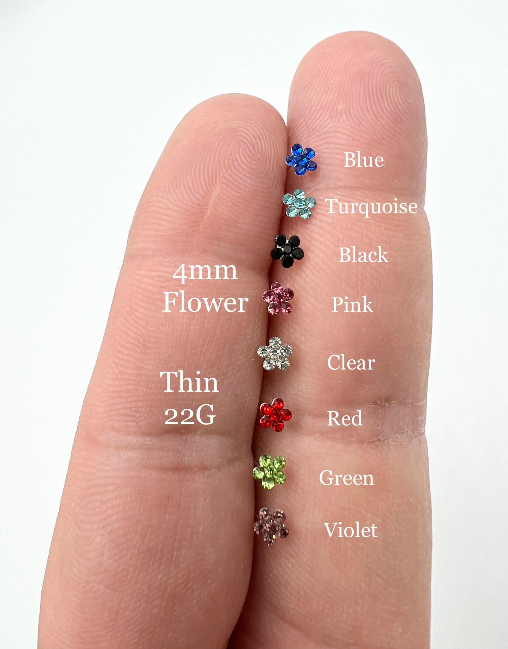 Tiny Flower Nose Stud Nose Ring Nose Piercing Nose Bone Violet