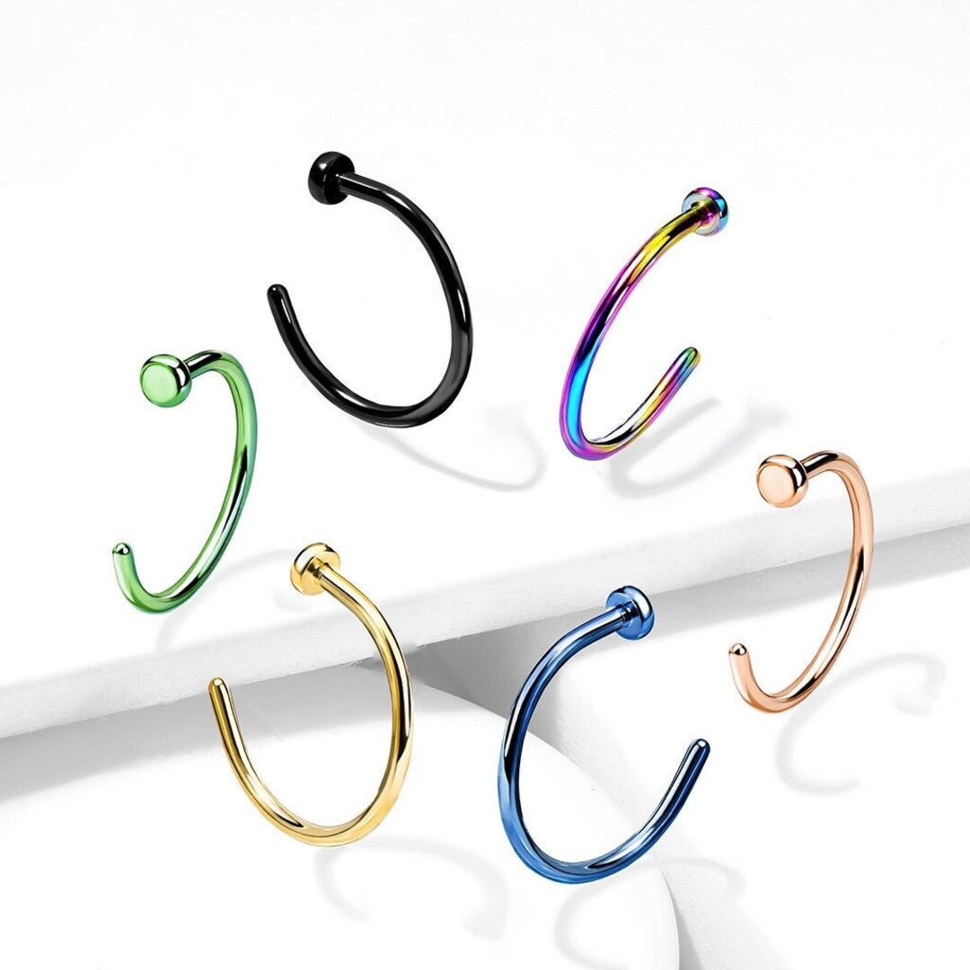 Half Circle Septum Flat End Nose Ring Open Hoop Nose Piercing Etsy