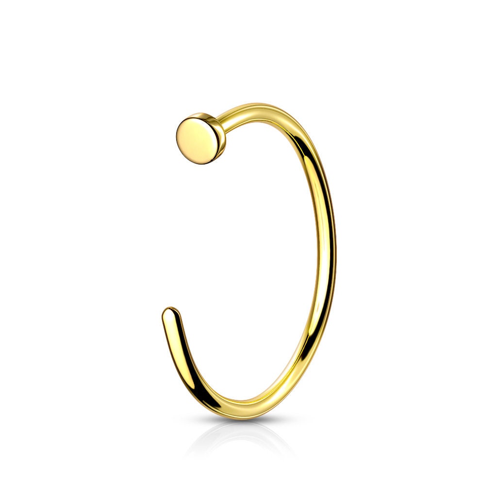 Half Circle Septum Flat End Nose Ring Open Hoop Nose Piercing Etsy