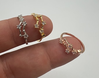 Constellation Rings, Zodiac Rings, 925 Sterling Silver Ring, Star Signs Rings, Astrology Rings, Birthday Gift, Gold Rings, Zodiac Gifts