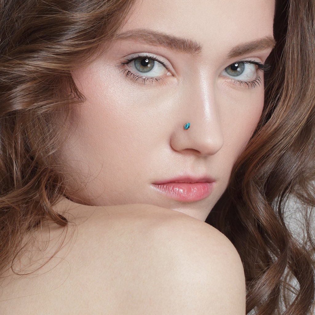 Marquise Nose Stud Nose Ring Nose Piercing CZ Top 316L Etsy — free download