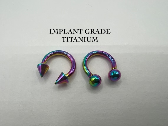 Implant Grade Titanium Horseshoe Barbell with Spikes Implant Grade Titanium Horseshoe Barbell with Spikes