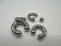 00G/0G/2G/4G/6G/8G/10G/12G Thick Silver Horseshoe Septum Ring Ball Ends Earlobe Earring Surgical Steel Cartilage Piercing Curved Barbell