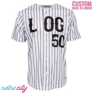 ケンダル ロイ サクセション 'L to the OG' ピンストライプ フルボタン ベースボール ジャージ *カスタム*