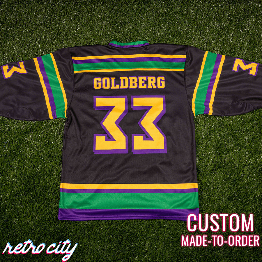 retro-city-threads The Mighty Ducks Goldberg Jersey- Custom Mighty Ducks Goldberg Jersey XXL