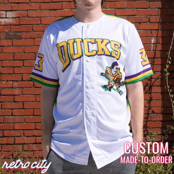 The Mighty Ducks Movie Greg Goldberg Full-Button Baseball Jersey *CUSTOM*  (White)