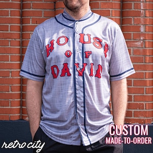 House of David Vintage 1935 Road Jersey Full-Button Baseball Jersey Digital Flannel *CUSTOM*